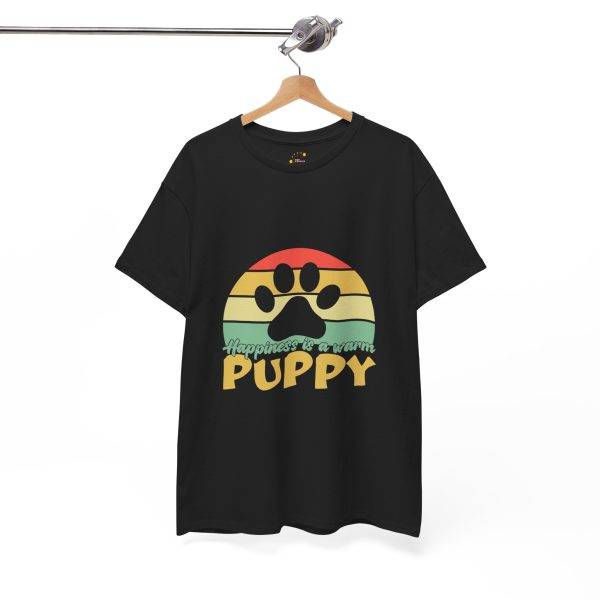 Puppy Unisex Heavy Cotton Dog Tee - Happiness is a Warm Puppy Graphic Tee