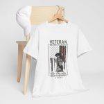 American Veterans White Color Tshirt For Unisex Heavy Cotton Tee