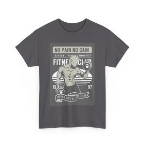 No Pain No gain Gum & Fitness T-Shirt For Men Heavy Cotton Tee