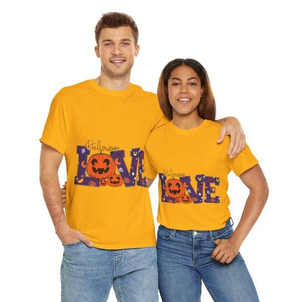 Love Halloween Gold Color T-Shirt For Unisex Heavy Cotton Tee