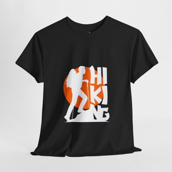 Hiking Black Color T-Shirt For Unisex Heavy Cotton Tee