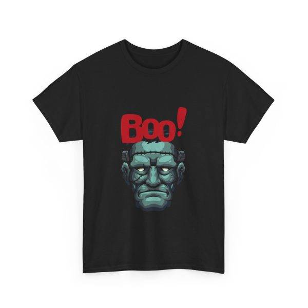 Boo Halloween Frankenstein's Black Color T-Shirt For Unisex Heavy Cotton Tee Boo Halloween Frankenstein's Black Color T-Shirt For Unisex Heavy Cotton Tee