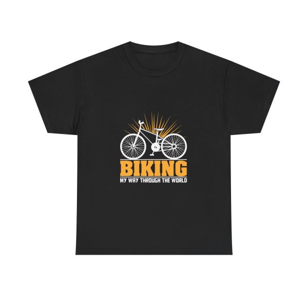 Biking Black Color T-Shirt For Unisex Heavy Cotton Tee