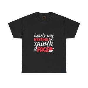 Here's My Resting Grinch Black Color T-Shirt For Unisex Heavy Cotton Tee