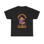 Happy Halloween PUMPKIN SKATEBOAR Black Color T-Shirt For Unisex Heavy Cotton Tee