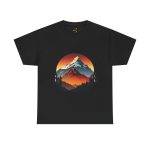 Mountain View Black Color T-Shirt For Unisex Heavy Cotton Tee