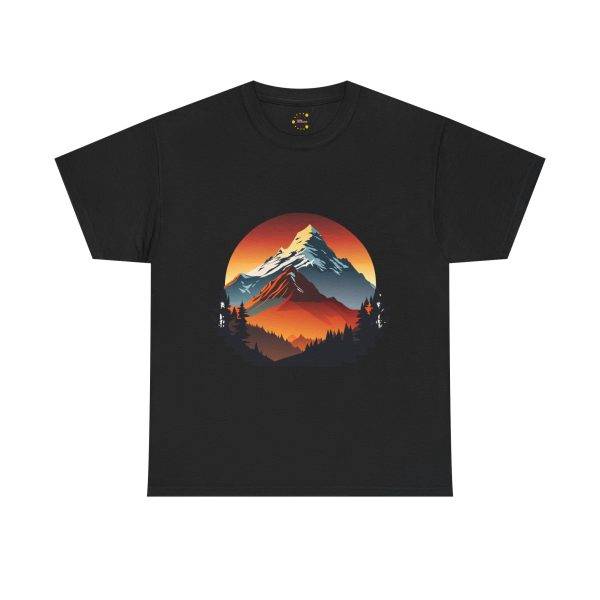 Mountain View Black Color T-Shirt For Unisex Heavy Cotton Tee