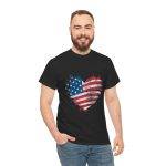 Patriotic USA Heart Unisex Heavy Cotton Tee