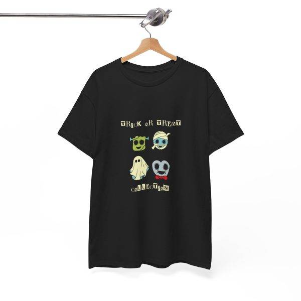 Halloween TRICK OR TREAT Black Color T-Shirt For COLLECTION Unisex Heavy Cotton Tee
