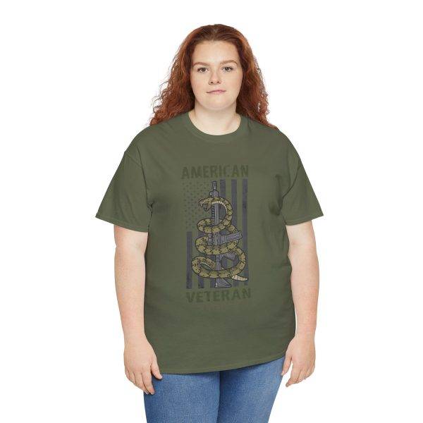 American Veteran Military Green Color T-Shirt For Unisex Heavy Cotton Tee