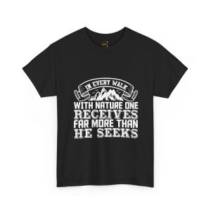 Mountains typography Black color Tshirt For Unisex Heavy Cotton Tee