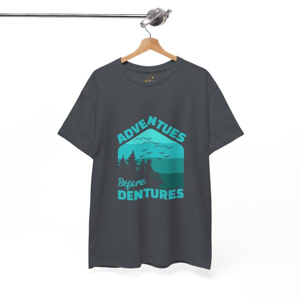 Hiking Adventues before Dentures Tweed color Tshirt For Unisex Heavy Cotton Tee