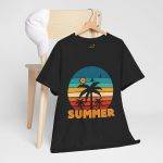 Summer Vibes Unisex Heavy Cotton Tee with Palm Tree Design Summer Vibes Unisex Heavy Cotton Tee with Palm Tree Design