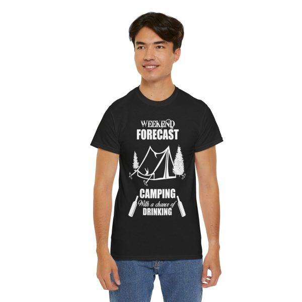 WEEKEND FORECAST  CAMPING With a chance of Drinking Black Color T-Shirt for Unisex Heavy Cotton Tee