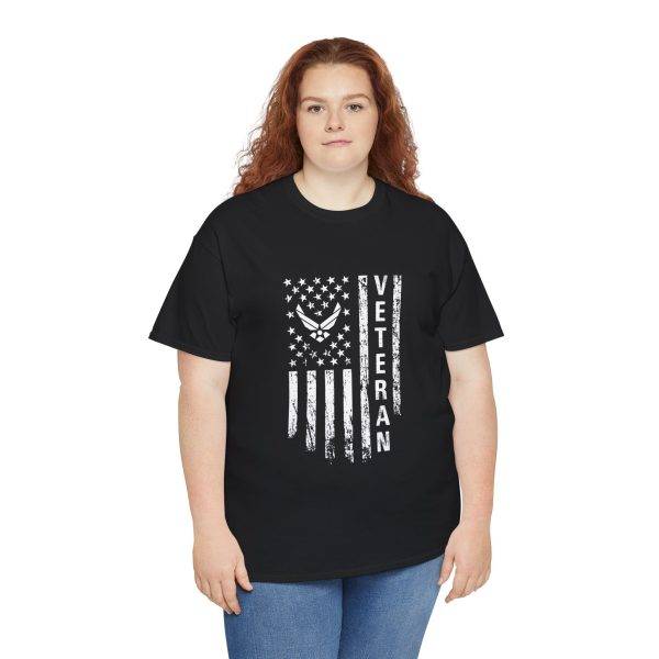 Veteran Pride Unisex Heavy Cotton Tee - Distressed American Flag Design