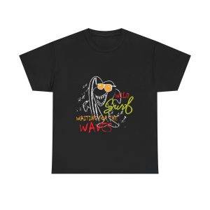 WILD WAITING FOR THE WAVES Black Color T-Shirt For Unisex Heavy Cotton Tee WILD WAITING FOR THE WAVES Black Color T-Shirt For Unisex Heavy Cotton Tee