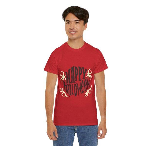 Happy Halloween Red Color T-Shirt For Unisex Heavy Cotton Tee Happy Halloween Red Color T-Shirt For Unisex Heavy Cotton Tee