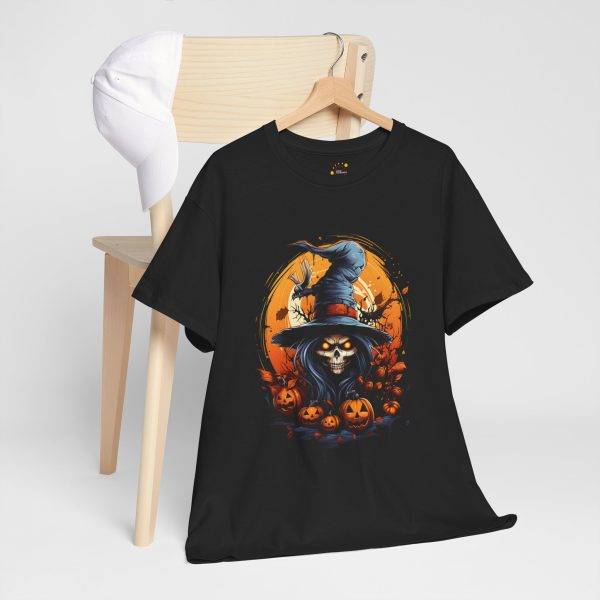 Scary Halloween Pumpkin Black Color T-Shirt For Unisex Heavy Cotton Tee Scary Halloween Pumpkin Black Color T-Shirt For Unisex Heavy Cotton Tee