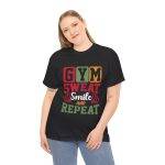 Gym Sweat Smile Repeat Unisex Heavy Cotton Tee