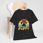 Puppy Unisex Heavy Cotton Dog Tee - Happiness is a Warm Puppy Graphic Tee