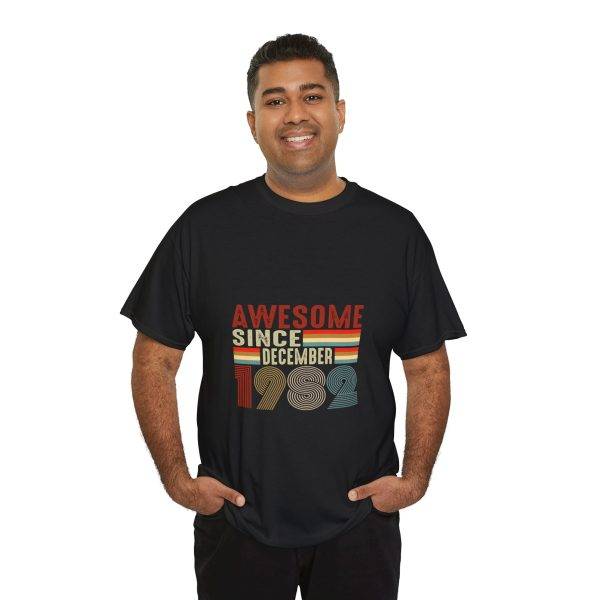 Awesome since 1982 Black Color T-Shirt For Unisex Heavy Cotton Tee