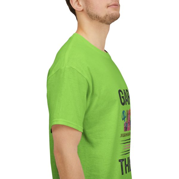 Gardening is My Therapy Unisex Heavy Cotton Tee - Vibrant Green T-Shirt for Plant Lovers