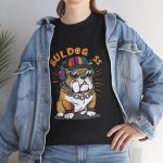 Bulldog Black Color T-Shirt For Unisex Heavy Cotton Tee