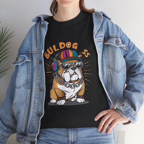 Bulldog Black Color T-Shirt For Unisex Heavy Cotton Tee