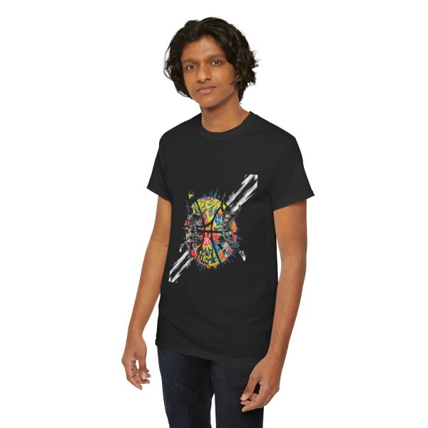 Vibrant Basketball Unisex Heavy Cotton Tee - Colorful Abstract Graphic Design