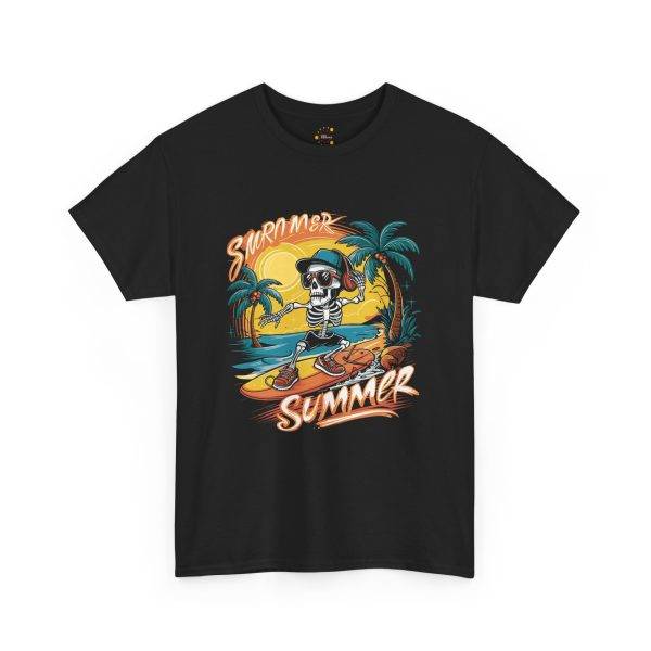 Cool Skeleton Summer Vibes Unisex Heavy Cotton Tee