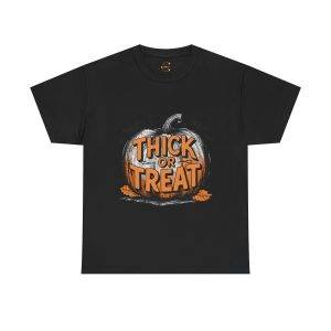 Halloween Thick Or Treat Black Color T-Shirt For Unisex Heavy Cotton Tee