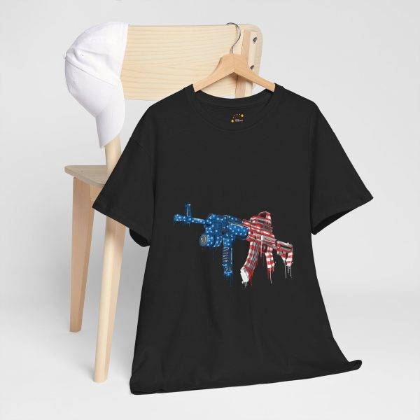 Patriotic Gun USA Flag Graphic Unisex Heavy Cotton Tee Patriotic Gun USA Flag Graphic Unisex Heavy Cotton Tee