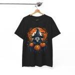Scary Halloween pumpkin Black Color T-Shirt For Unisex Heavy Cotton Tee