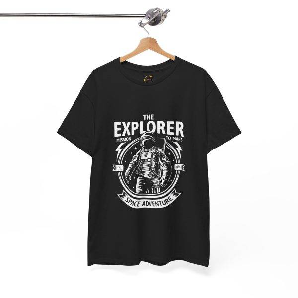 Astronaut THE EXPLORER MISSION TO MARS Black Color T-Shirt For Unisex Heavy Cotton Tee