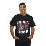 Strength Progress Black Color T-Shirt For Unisex Heavy Cotton Tee