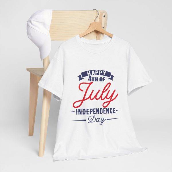 Happy 4th July White T-Shirt Color Unisex Heavy Cotton Tee