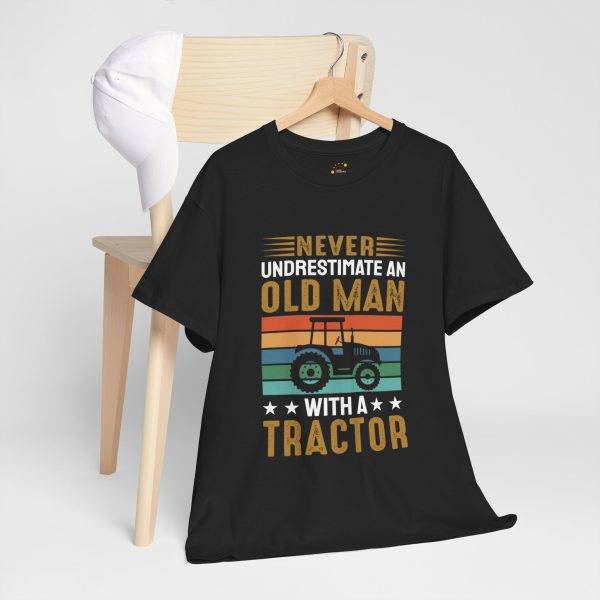 Never Underestimate an Old Man with a Tractor Unisex Heavy Cotton Tee