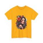 Beauty Women Gold Color T-Shirt For Unisex Heavy Cotton Tee