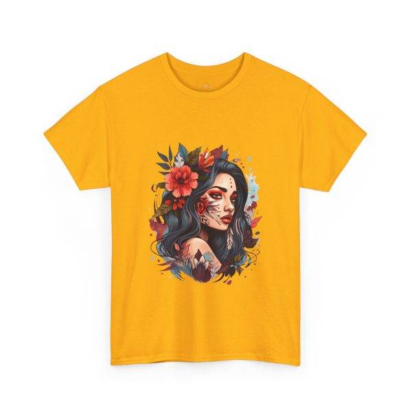 Beauty Women Gold Color T-Shirt For Unisex Heavy Cotton Tee