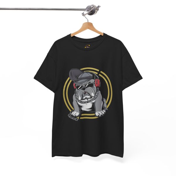 Bulldog Black Color T-Shirt For Unisex Heavy Cotton Tee