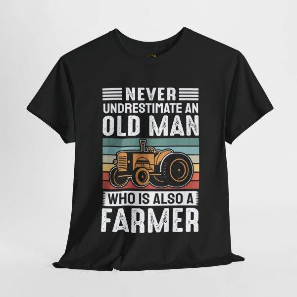 Never Underestimate an Old Man Farmer Unisex Heavy Cotton Tee