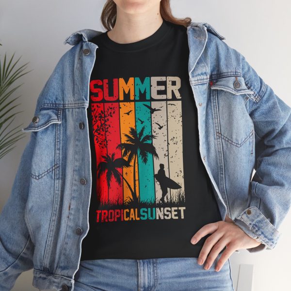Summer Black Color T-Shirt For Unisex Heavy Cotton Tee