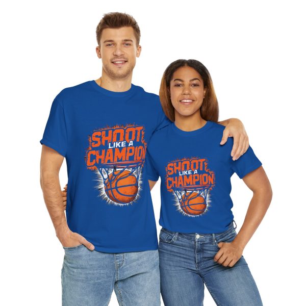 Shoot Like a Champion Basketball Tee - Unisex Heavy Cotton T-Shirt for Sports Lovers Shoot Like a Champion Basketball Tee - Unisex Heavy Cotton T-Shirt for Sports Lovers