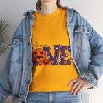 Love Halloween Gold Color T-Shirt For Unisex Heavy Cotton Tee