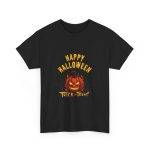 Happy Halloween Trick or Treat Black Color T-Shirt For Unisex Heavy Cotton Tee