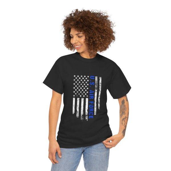 U.S. Air Force Flag Heavy Cotton Tee - Unisex Military Shirt for Veterans and Supporters