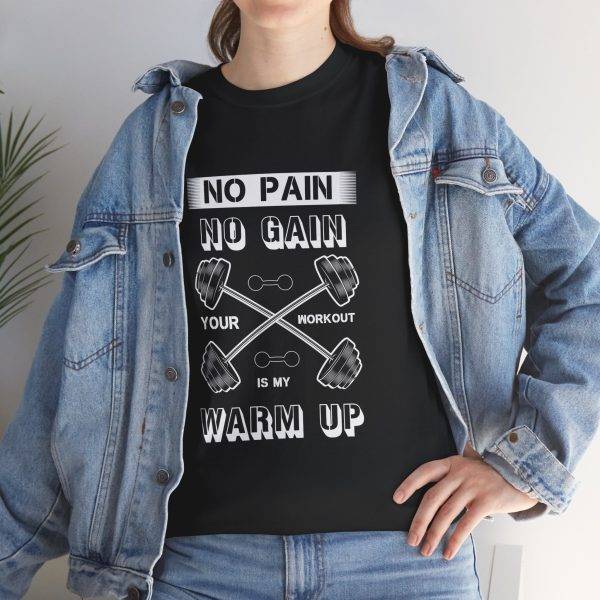 No Pain No Gain Gym Unisex Heavy Cotton Tee - Fitness Motivational Workout Shirt