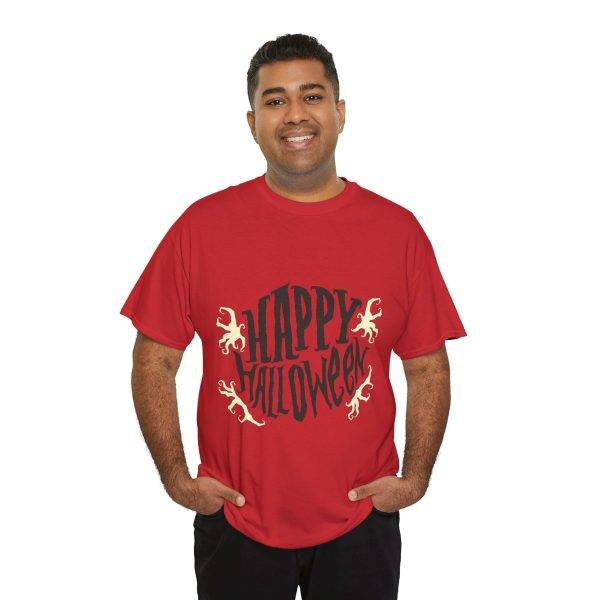 Happy Halloween Red Color T-Shirt For Unisex Heavy Cotton Tee Happy Halloween Red Color T-Shirt For Unisex Heavy Cotton Tee