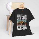 Never Underestimate an Old Man Farmer Unisex Heavy Cotton Tee