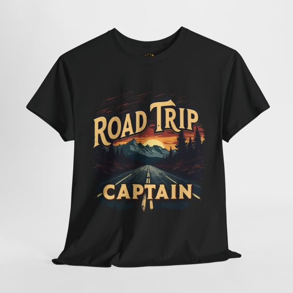 Road Trip Captain Black Color T-Shirt For Unisex Heavy Cotton Tee Road Trip Captain Black Color T-Shirt For Unisex Heavy Cotton Tee